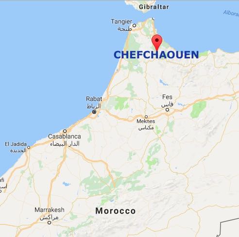 Chefchaouen on map